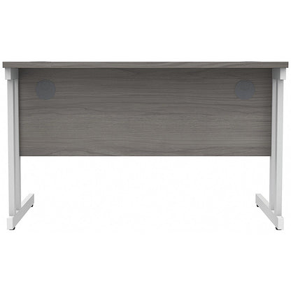 Polaris 1200mm Rectangular Desk, White Cantilever Leg, Grey Oak
