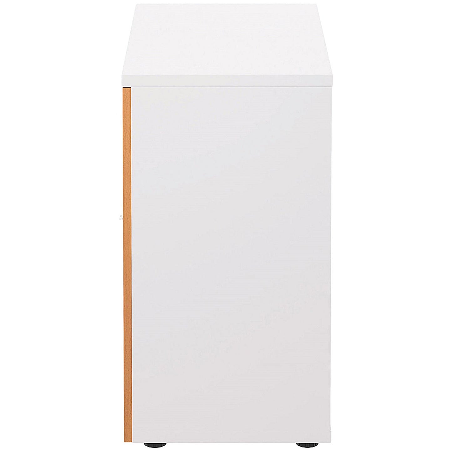 Jemini Two Tone Low Wooden Cupboard, 1 Shelf, 800mm High, White and Beech