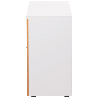 Jemini Two Tone Low Wooden Cupboard, 1 Shelf, 800mm High, White and Beech
