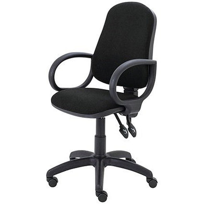 First High Back Operators Chair with Fixed Arms, Black