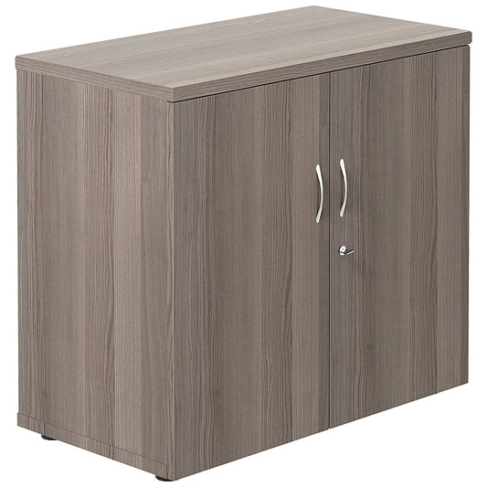 First Desk High Wooden Storage Cupboard, 1 Shelf, 730mm High, Grey Oak