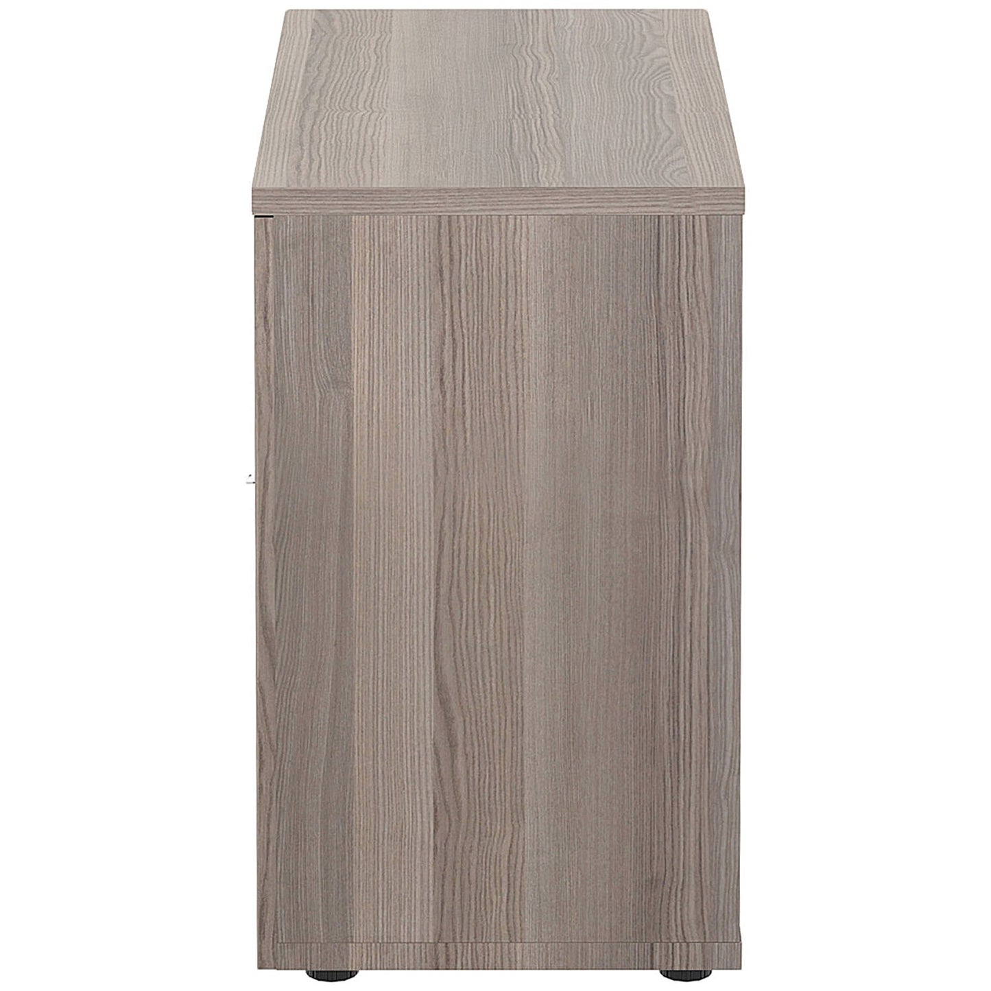 First Desk High Wooden Storage Cupboard, 1 Shelf, 730mm High, Grey Oak