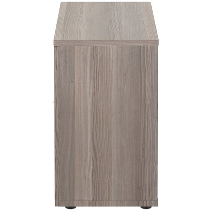 First Desk High Wooden Storage Cupboard, 1 Shelf, 730mm High, Grey Oak
