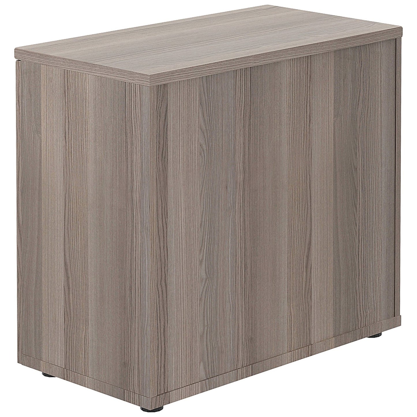 First Desk High Wooden Storage Cupboard, 1 Shelf, 730mm High, Grey Oak