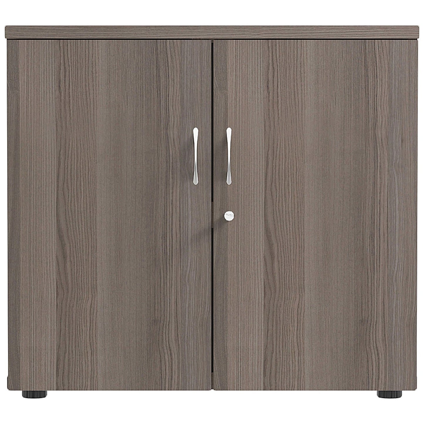 First Desk High Wooden Storage Cupboard, 1 Shelf, 730mm High, Grey Oak