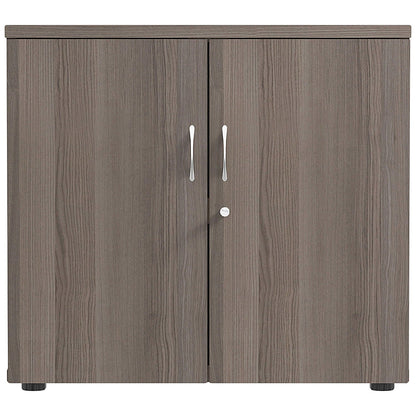 First Desk High Wooden Storage Cupboard, 1 Shelf, 730mm High, Grey Oak