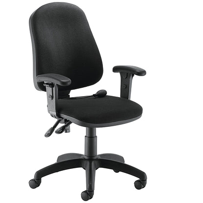 First Calypso Operator Chair, Lumbar Pump, Adjustable Arm, Black