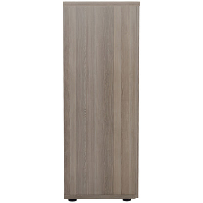 First Medium Wooden Storage Cupboard, 3 Shelves, 1200mm High, Grey Oak