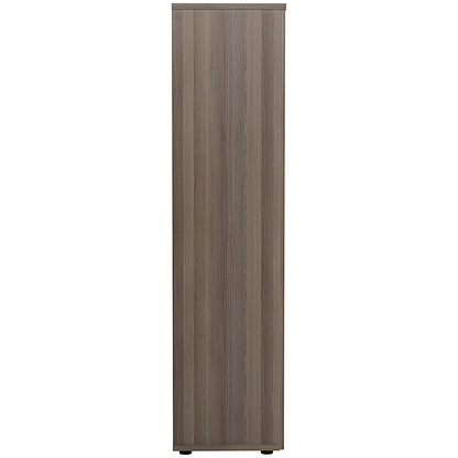 First Tall Wooden Storage Cupboard, 4 Shelves, 1800mm High, Grey Oak