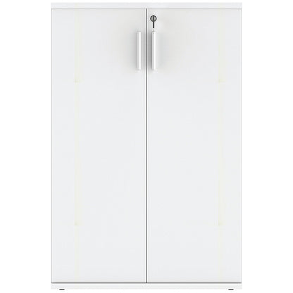 Astin Medium Wooden Cupboard,2 Shelves, 1204mm High, White