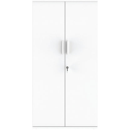 Astin Tall Wooden Cupboard, 3 Shelves, 1592mm High, White