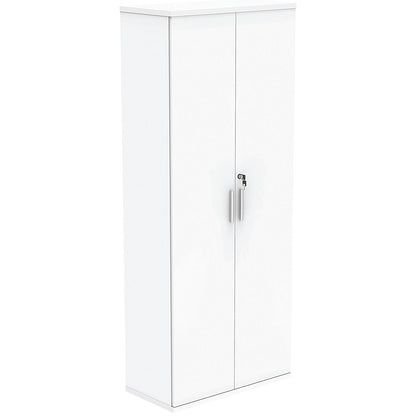 Astin Extra Tall Wooden Cupboard, 4 Shelves, 1980mm High, White