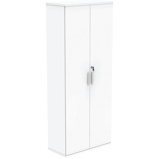 Astin Extra Tall Wooden Cupboard, 4 Shelves, 1980mm High, White