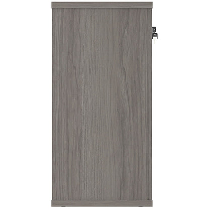 Astin Low Wooden Cupboard, 1 Shelf, 816mm High, Grey Oak
