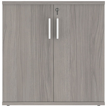 Astin Low Wooden Cupboard, 1 Shelf, 816mm High, Grey Oak