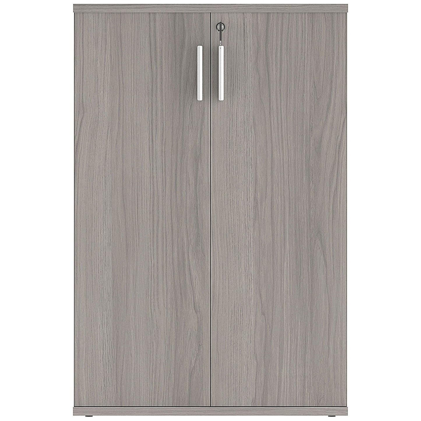 Astin Medium Wooden Cupboard, 2 Shelves, 1204mm High, Grey Oak