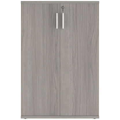 Astin Medium Wooden Cupboard, 2 Shelves, 1204mm High, Grey Oak