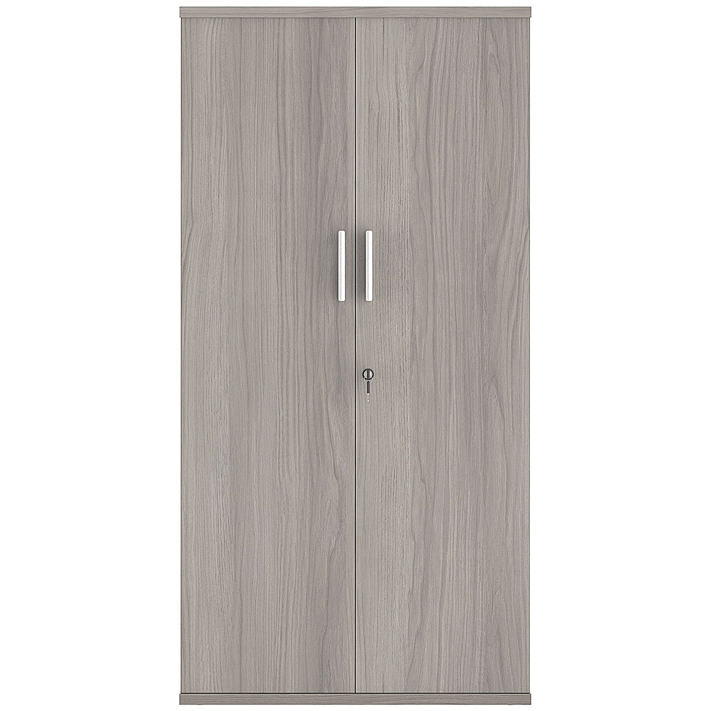 Astin Tall Wooden Cupboard, 3 Shelves, 1592mm High, Grey Oak