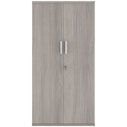 Astin Tall Wooden Cupboard, 3 Shelves, 1592mm High, Grey Oak