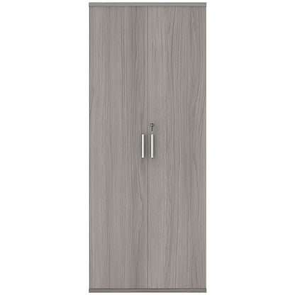 Astin Extra Tall Wooden Cupboard, 4 Shelves, 1980mm High, Grey Oak