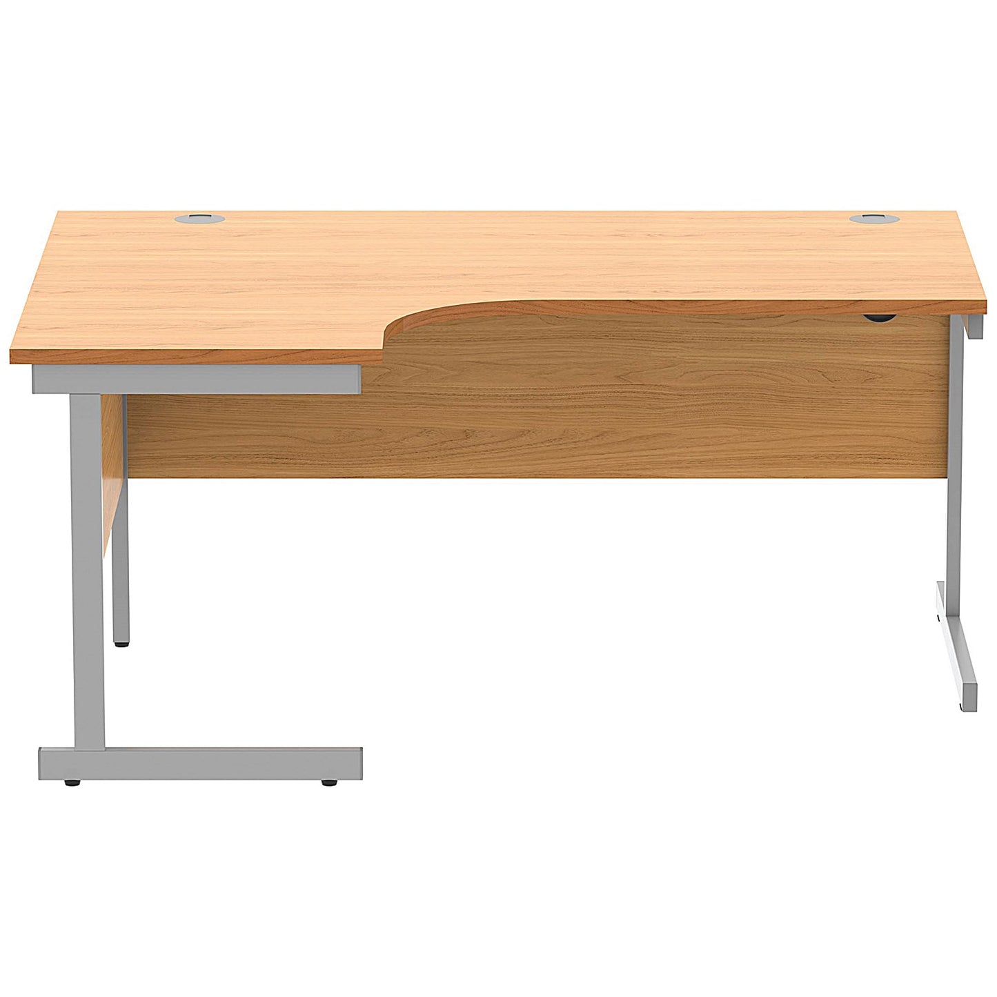 Astin 1600mm Corner Desk, Left Hand, Silver Cantilever Legs, Beech