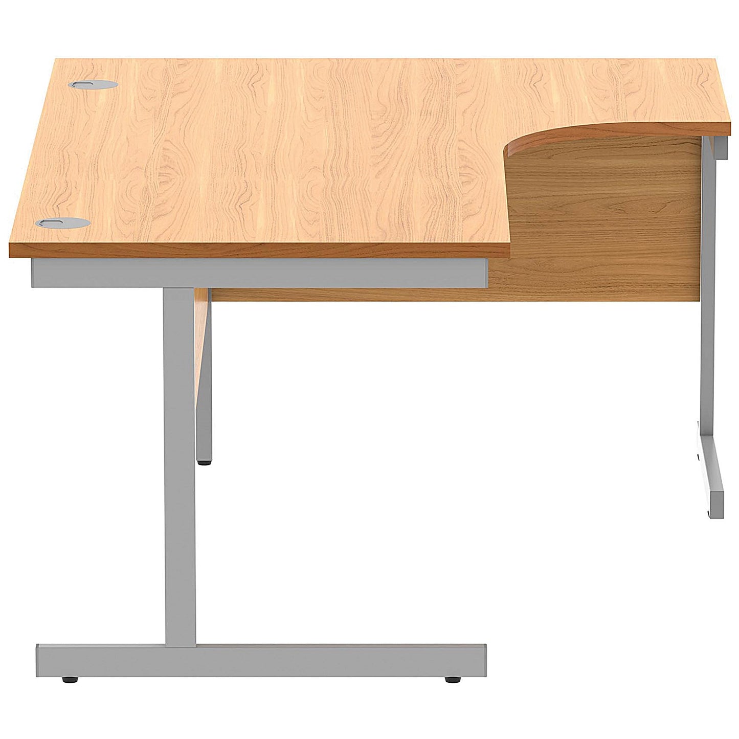 Astin 1600mm Corner Desk, Right Hand, Silver Cantilever Legs, Beech