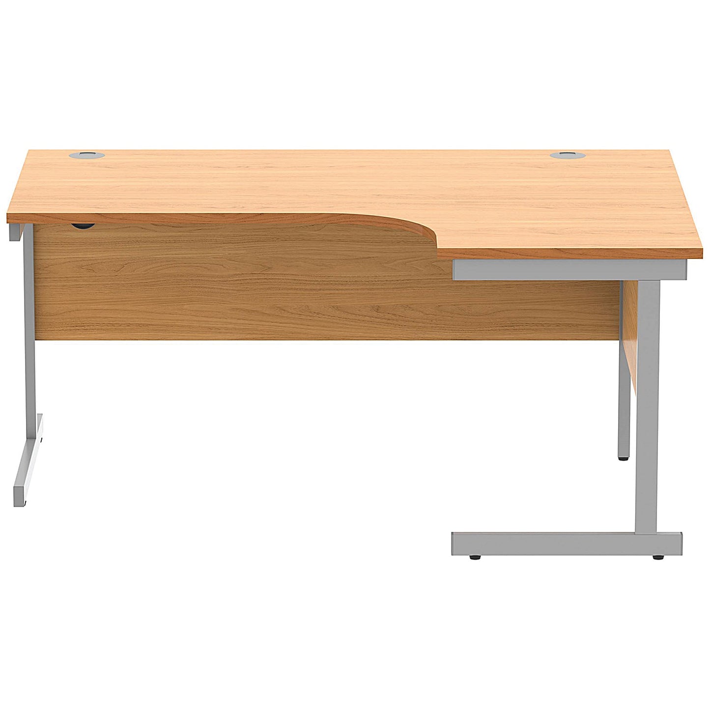 Astin 1600mm Corner Desk, Right Hand, Silver Cantilever Legs, Beech