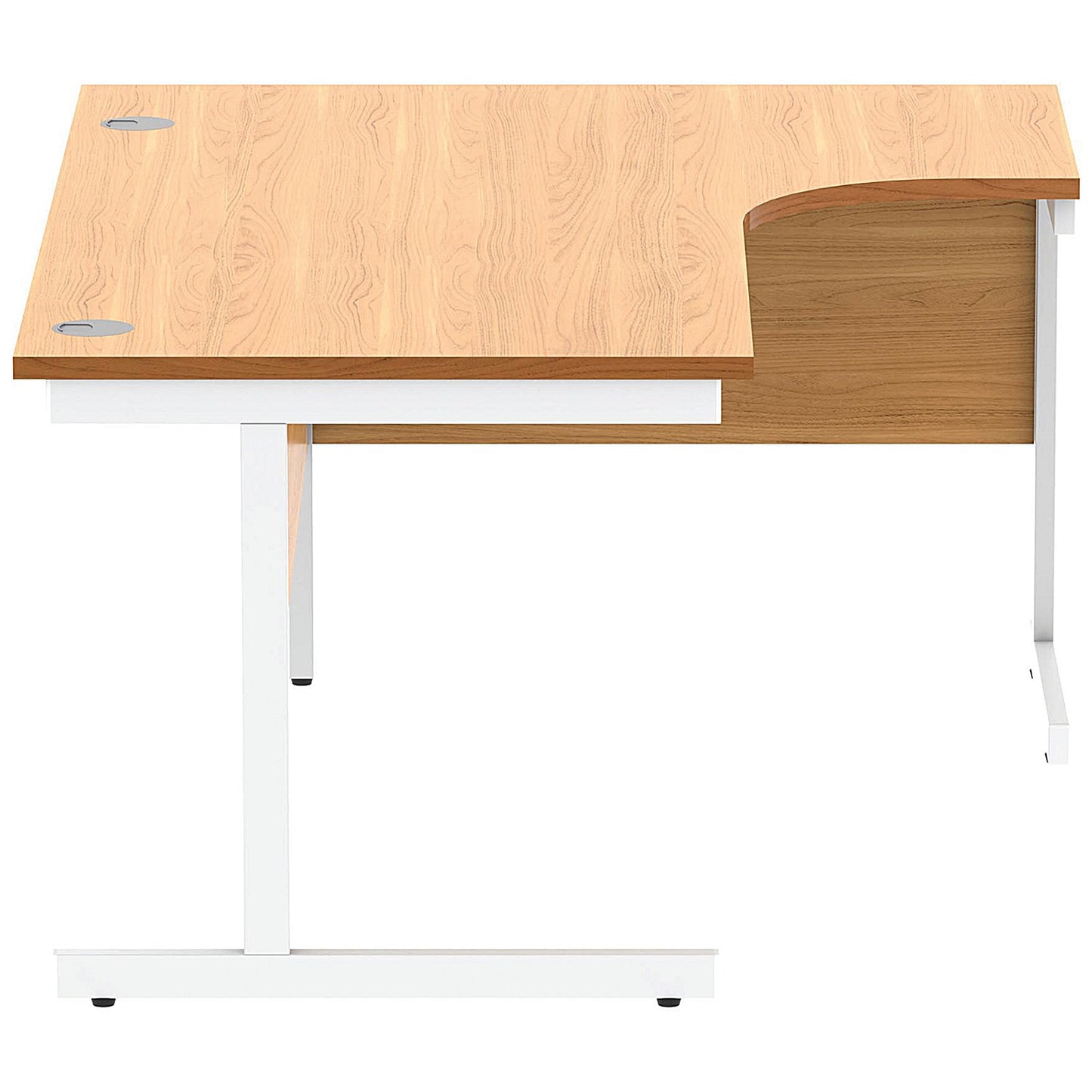 Astin 1600mm Corner Desk, Right Hand, White Cantilever Legs, Beech