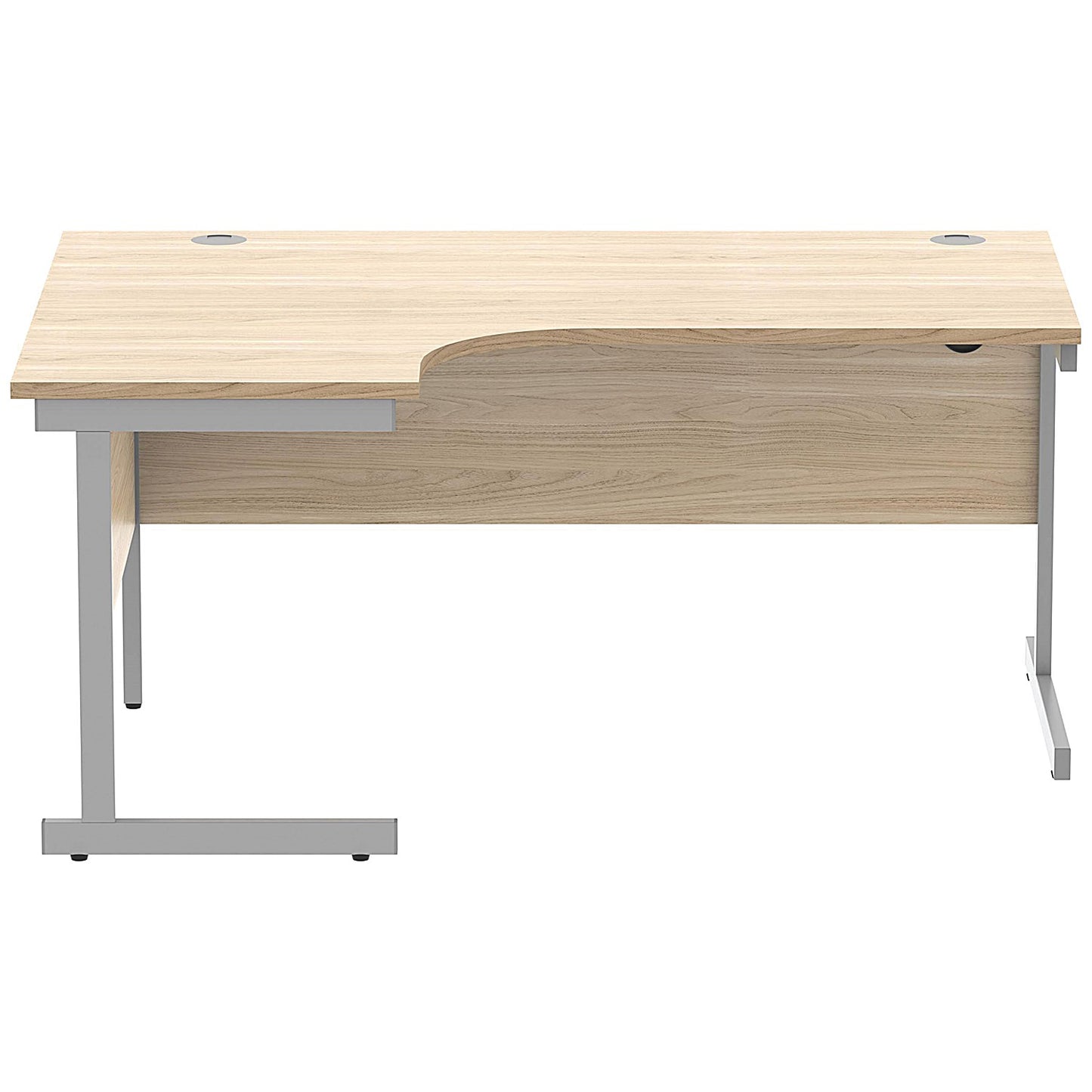 Astin 1600mm Corner Desk, Left Hand, Silver Cantilever Legs, Oak