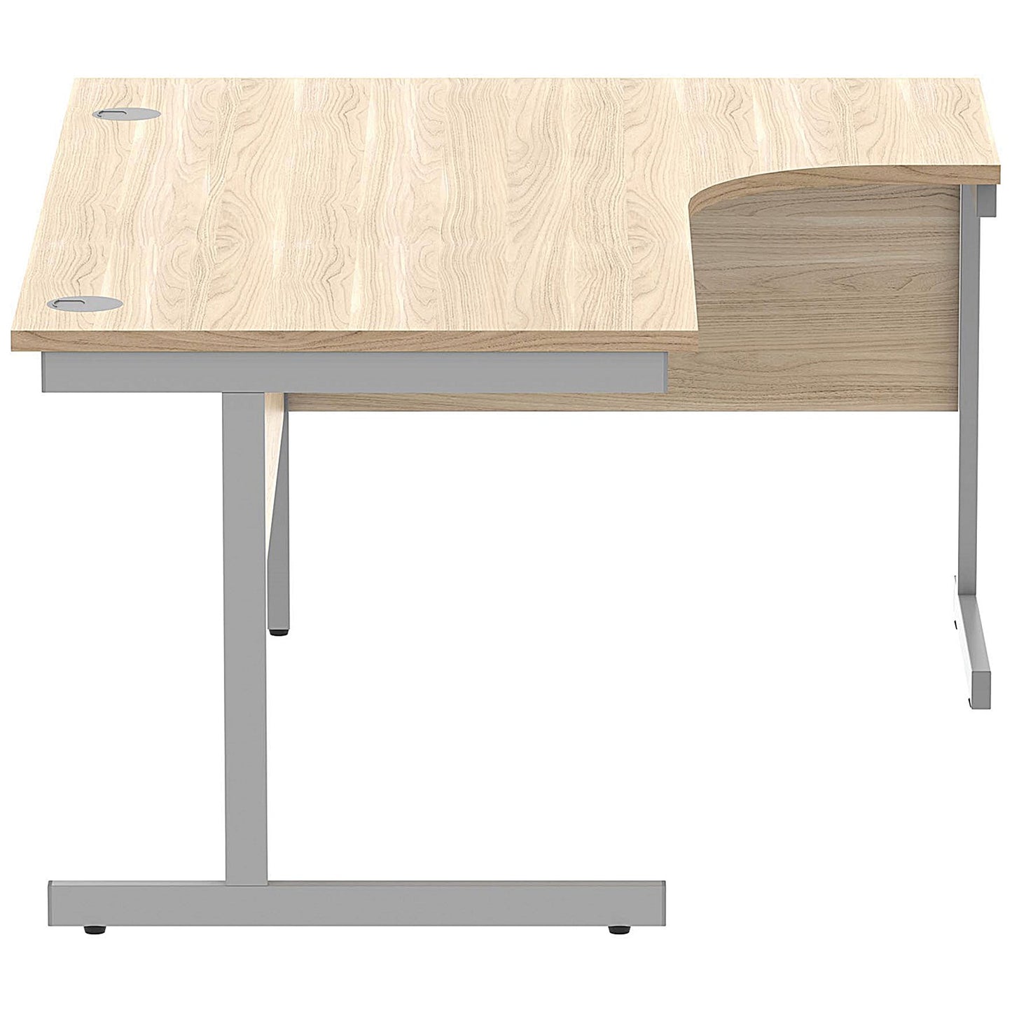 Astin 1600mm Corner Desk, Right Hand, Silver Cantilever Legs, Oak