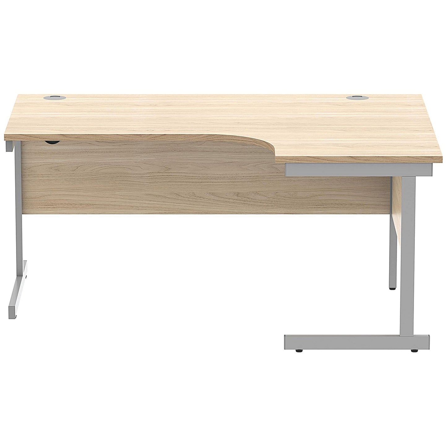 Astin 1600mm Corner Desk, Right Hand, Silver Cantilever Legs, Oak