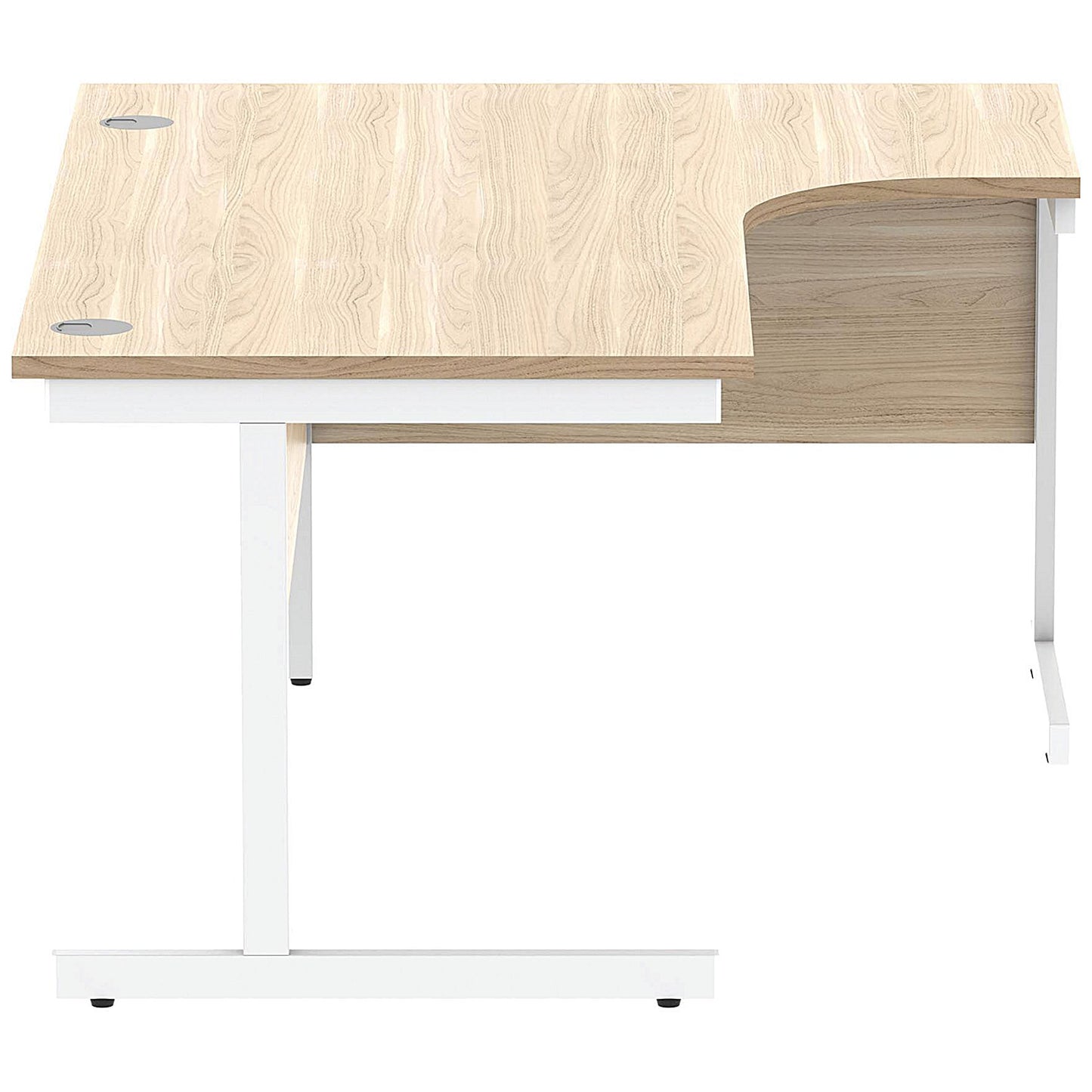 Astin 1600mm Corner Desk, Right Hand, White Cantilever Legs, Oak
