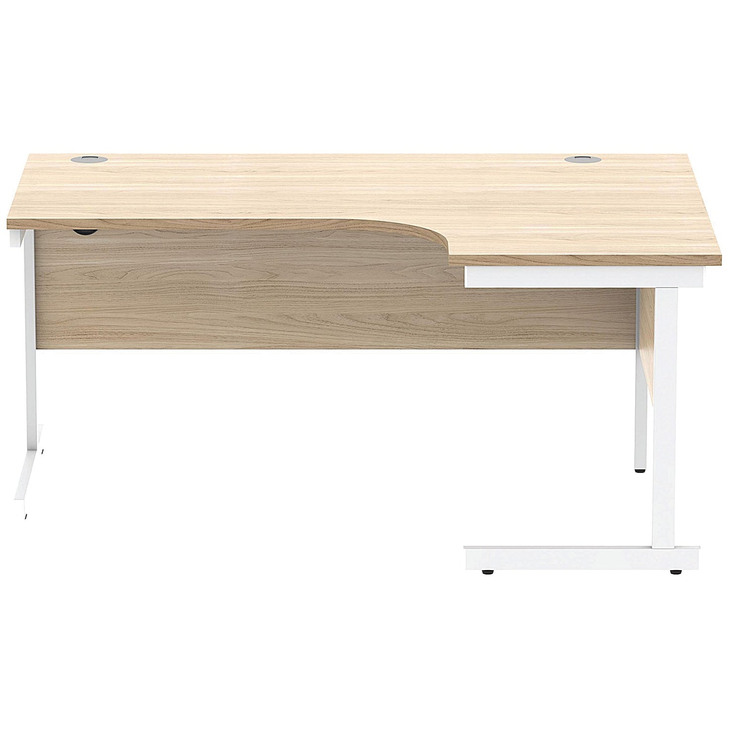 Astin 1600mm Corner Desk, Right Hand, White Cantilever Legs, Oak