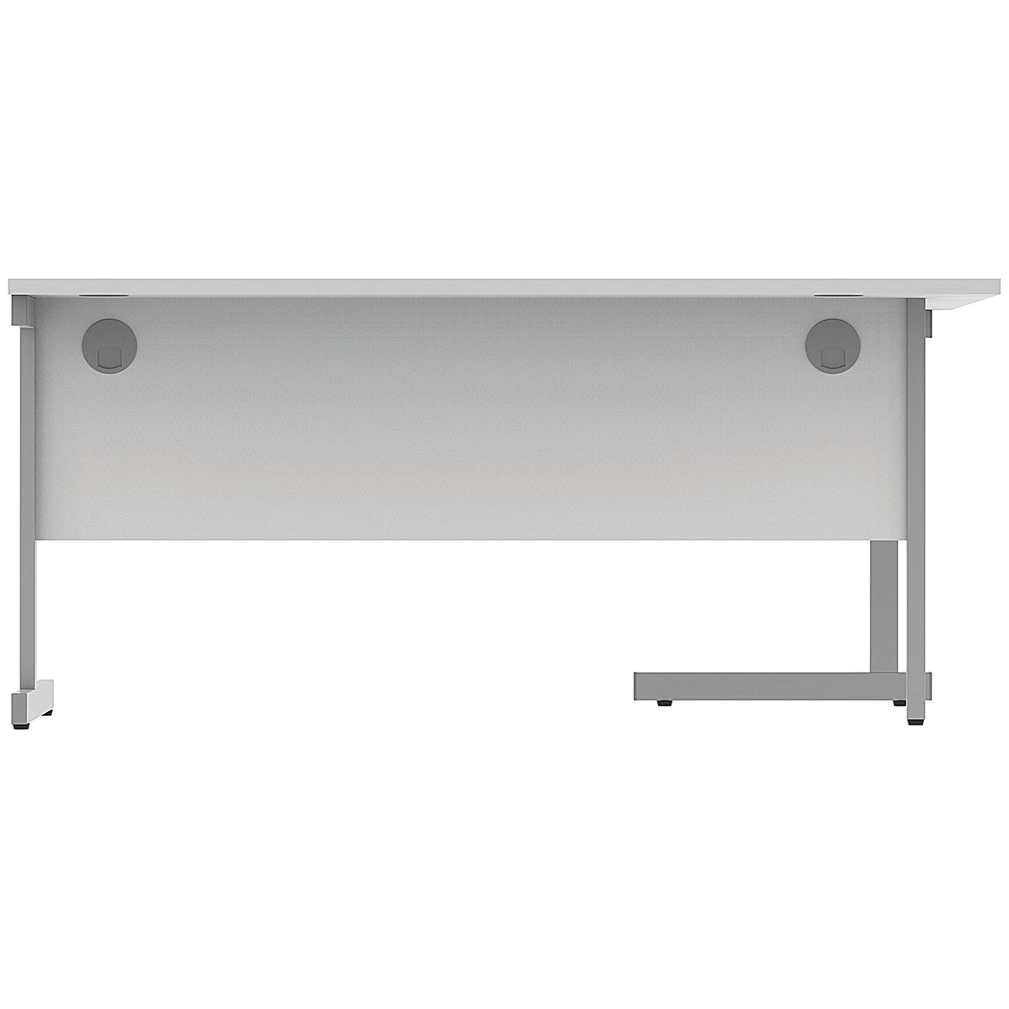 Astin 1600mm Corner Desk, Left Hand, Silver Cantilever Legs, White