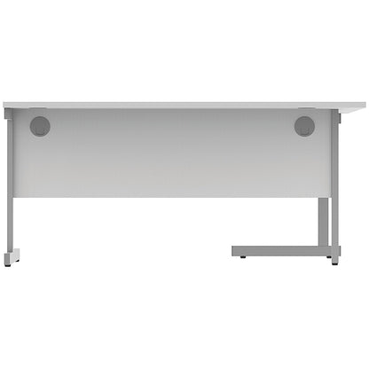 Astin 1600mm Corner Desk, Left Hand, Silver Cantilever Legs, White