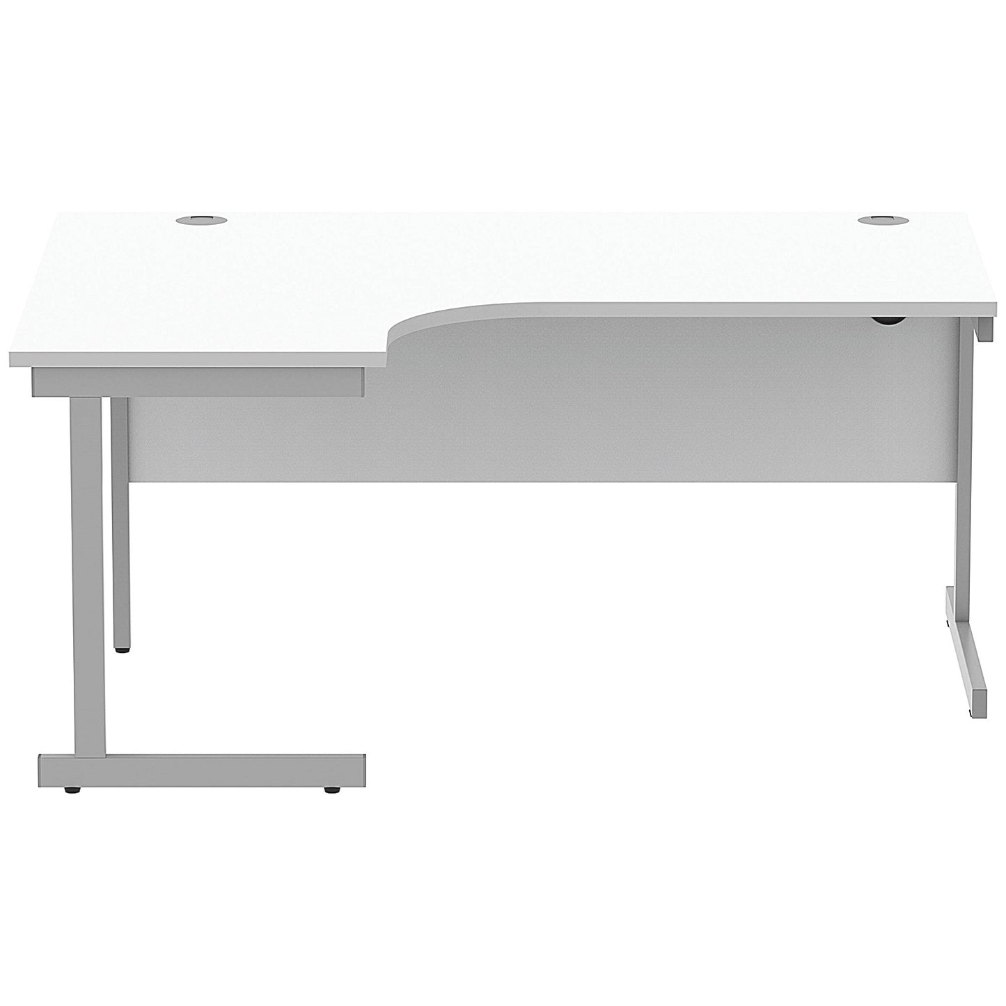 Astin 1600mm Corner Desk, Left Hand, Silver Cantilever Legs, White