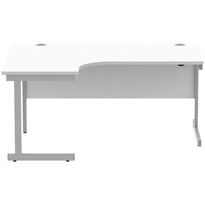 Astin 1600mm Corner Desk, Left Hand, Silver Cantilever Legs, White