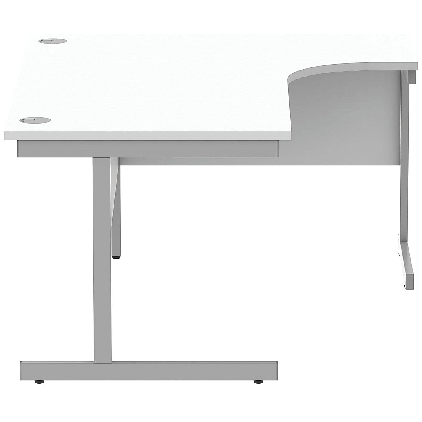 Astin 1600mm Corner Desk, Right Hand, Silver Cantilever Legs, White