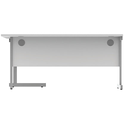 Astin 1600mm Corner Desk, Right Hand, Silver Cantilever Legs, White
