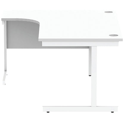 Astin 1600mm Corner Desk, Left Hand, White Cantilever Legs, White
