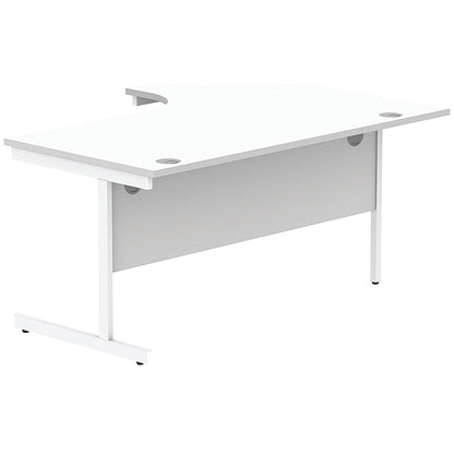 Astin 1600mm Corner Desk, Left Hand, White Cantilever Legs, White