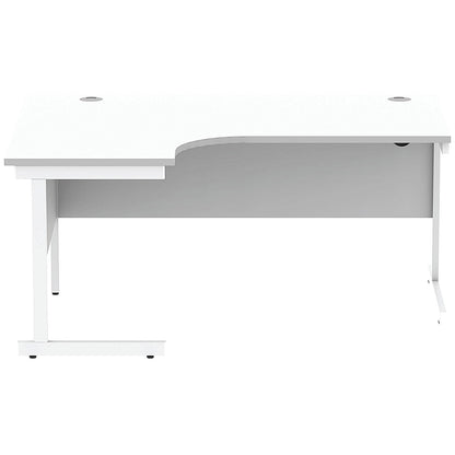 Astin 1600mm Corner Desk, Left Hand, White Cantilever Legs, White