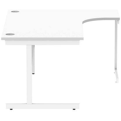 Astin 1600mm Corner Desk, Right Hand, White Cantilever Legs, White
