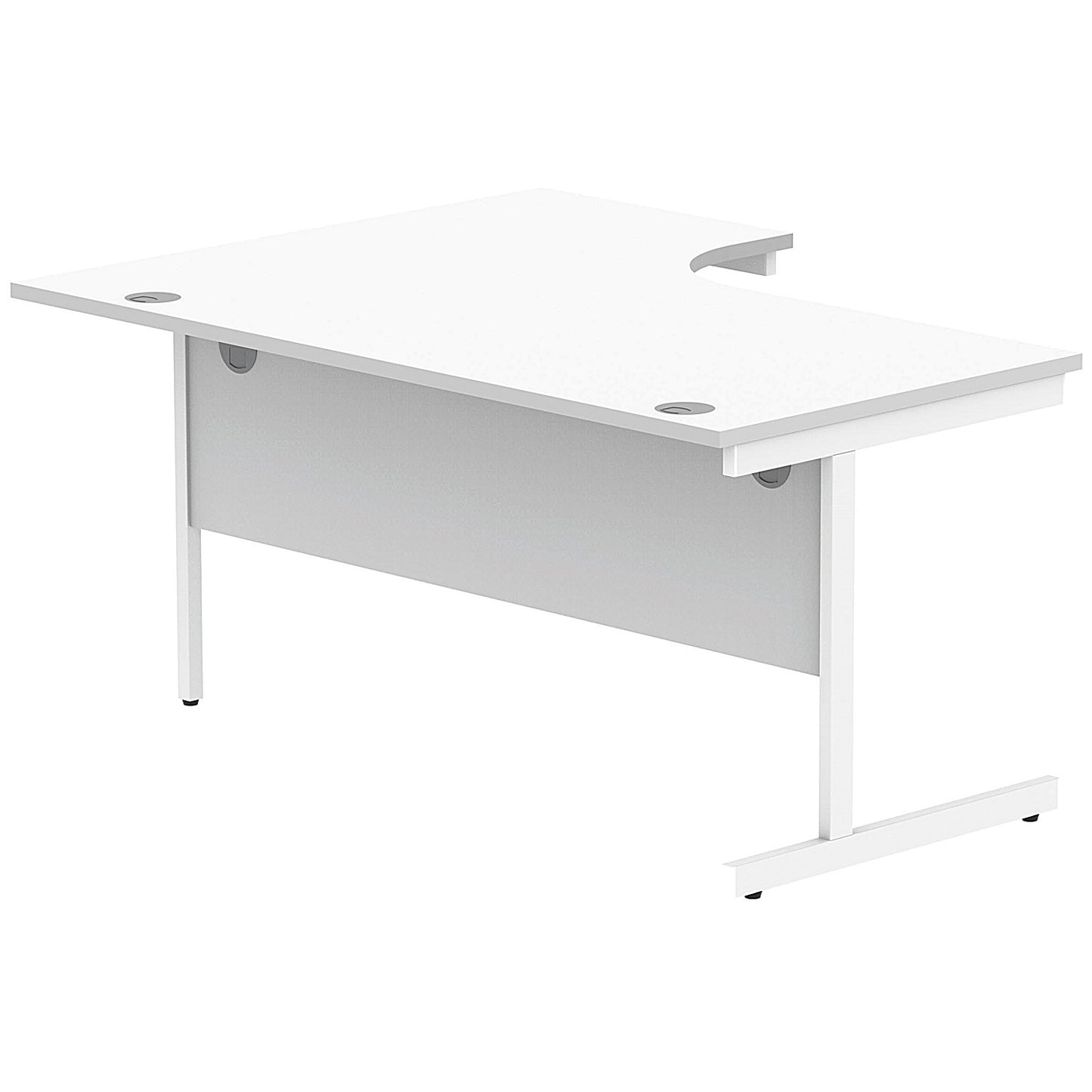 Astin 1600mm Corner Desk, Right Hand, White Cantilever Legs, White