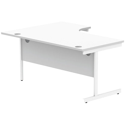 Astin 1600mm Corner Desk, Right Hand, White Cantilever Legs, White