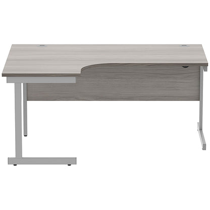 Astin 1600mm Corner Desk, Left Hand, Silver Cantilever Legs, Grey Oak