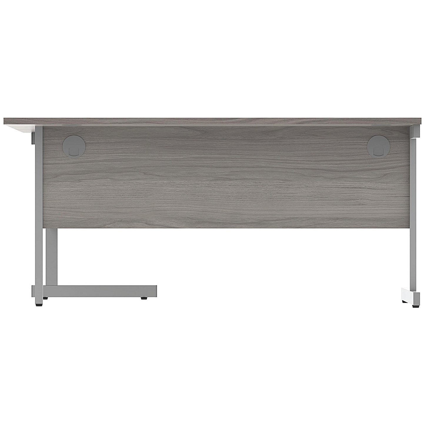 Astin 1600mm Corner Desk, Right Hand, Silver Cantilever Legs, Grey Oak