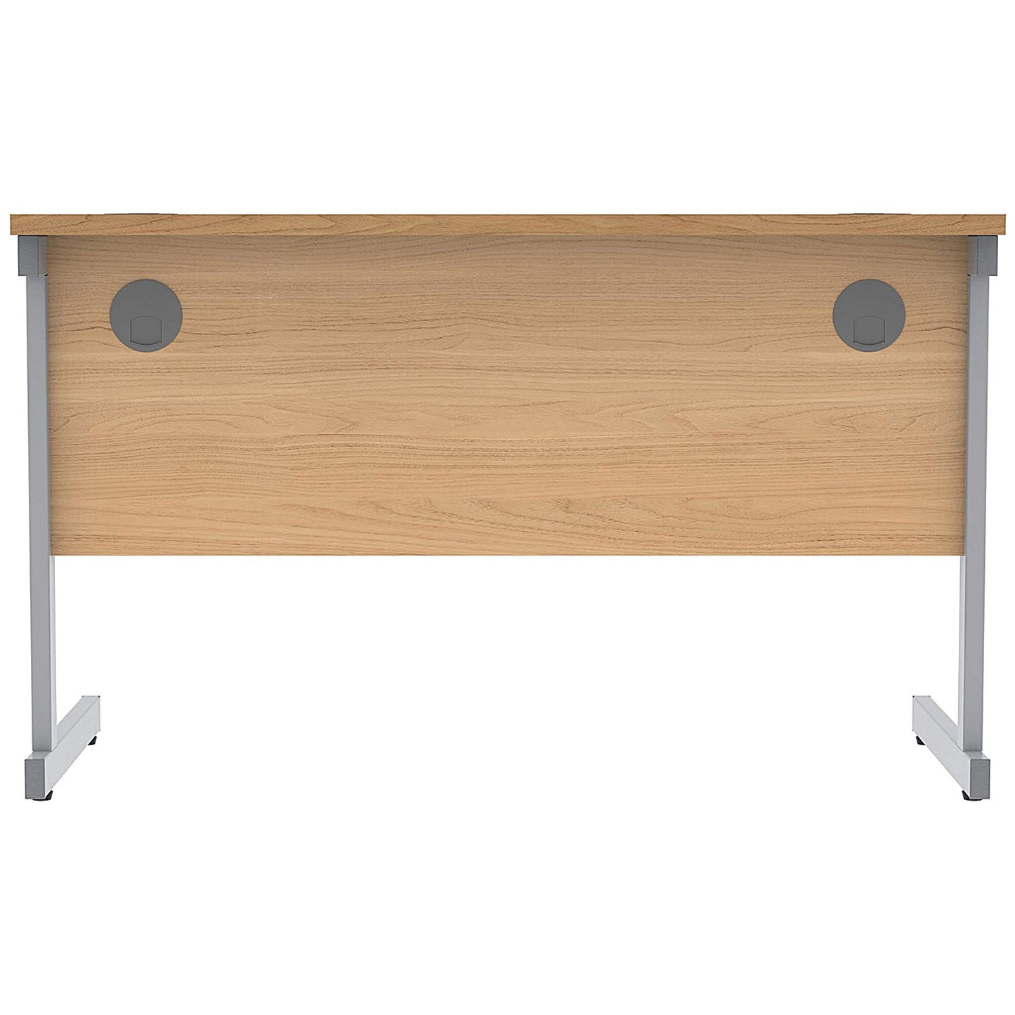 Astin 1200mm Slim Rectangular Desk, Silver Cantilever Legs, Beech