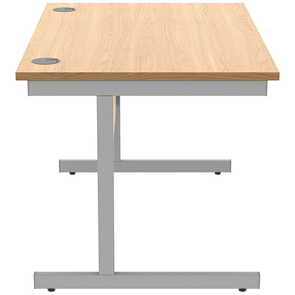 Astin 1200mm Rectangular Desk, Silver Cantilever Legs, Beech
