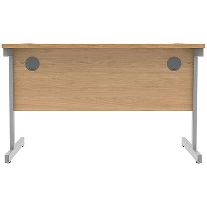 Astin 1200mm Rectangular Desk, Silver Cantilever Legs, Beech